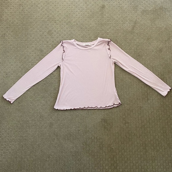 Light Pink Frilly Long Sleeve Top - Picture 2 of 11